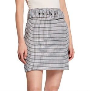 Veronica Beard Melissa Belted Check Skirt